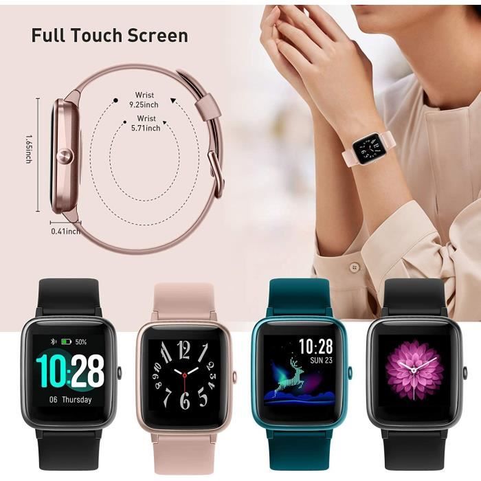 Montre Connectée Femme, Smartwatch Compatible Samsung Huawei Xiaomi Android  iOS Podometre Montre Sport Cardiofrequencemetre Etanche IP67 GPS Partagé  Sport Notification de Message (Rose) : : High-Tech