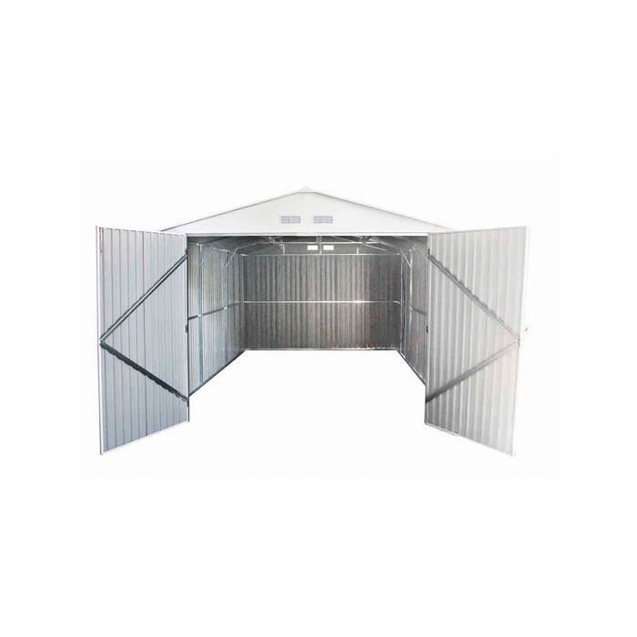 Garage Métallique Gardiun Oxford 20.5m² - 540x380x232cm, Vert - Porte Double, Toit 2 Pans, Structure Renforcée