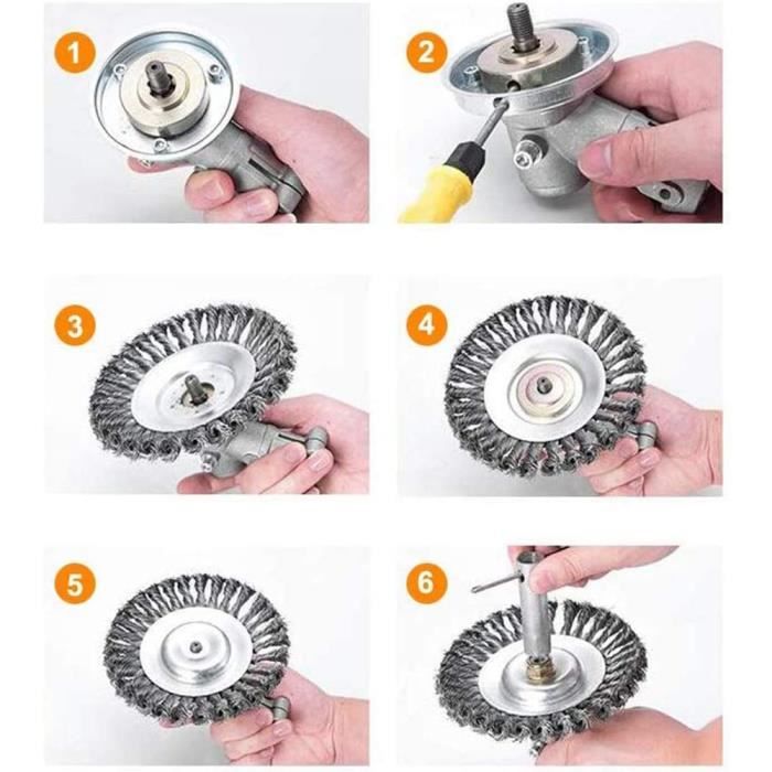 Tête De Coupe Universelle Pour Débroussailleuse - 8 Pouces, 6 Griffes - Roue Métal Améliorée