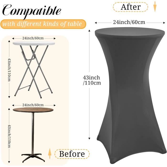 Lot De 3 Housses De Table De Bar Extensibles Pour Tables De Bistrot Ø