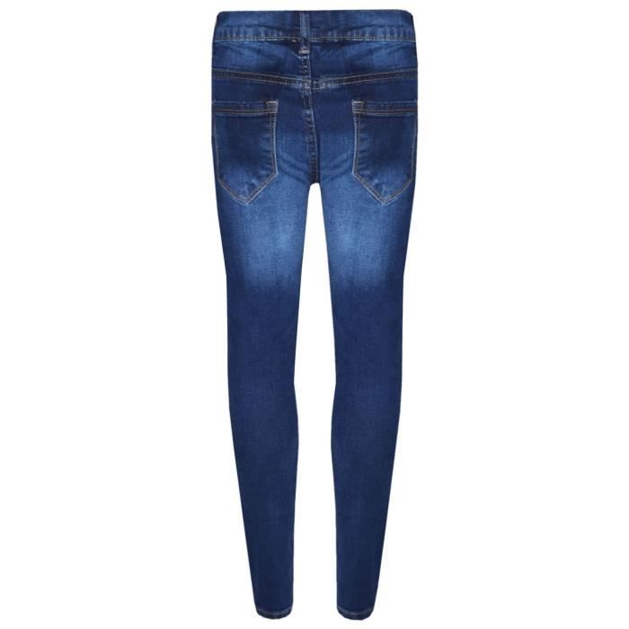 Jeans Skinny Fille Extensible Déchiré Ou Uni - âges 5 à 13 Ans Neuf Avec étiquettes