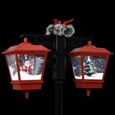 5139MODE® Lampadaire de Noël avec Père Noël Extérieur Décoration de Noël Contemporain Noir et rouge 81x40x188cm PVC-3