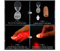 Lot De 10 Lumières De Pouce Magiques LED – Doigts Lumineux Clignotants – Rouge Et Bleu – Pour Spectacles De Magie, Fêtes, Concerts – Cadeau Original