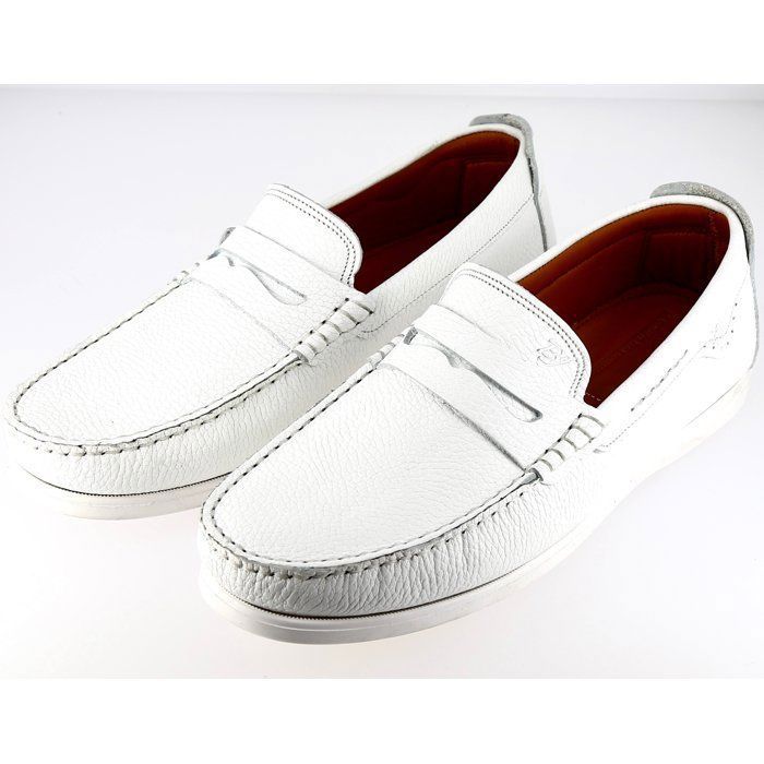 Mocassin homme de ville en Véritable cuir blanc Blanc Cdiscount
