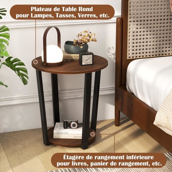 Table D’appoint En Forme De C Réglable En Hauteur 45-80 Cm - Plateau Rotatif Et Inclinable Pour Canapé, Lit Ou Bureau - 8