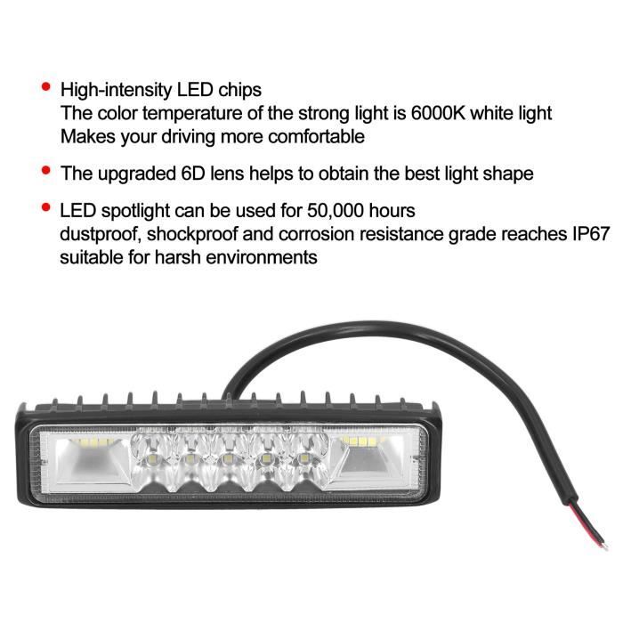 Projecteur de voiture LED longue portée TD® - TECH DISCOUNT - 180W - IP67 -  Noir - Cdiscount Maison