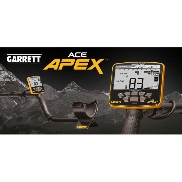Détecteur De Métaux Garrett ACE Apex - Multifréquence, Bobine DD Viper 15x28 Cm, Léger, Pour Terrains Variés Dont Plage