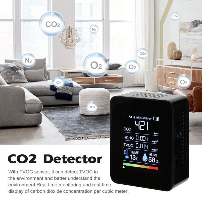 YOUKUKE Détecteur de CO2 Intelligent portable - Blanc