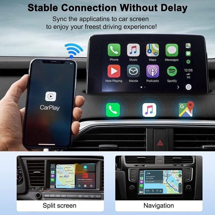 Adaptateur CarPlay sans Fil pour iPhone, Dongle Carplay sans Fil Carplay  Convertissez CarPlay Filaire en CarPlay sans Fil, 5GHz 4 - Cdiscount Auto