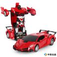 Voiture Transformers Robots in Disguise - RC 2-en-1 - Simulation Véhicule Télécommande - Cadeau Enfant - Rouge-0
