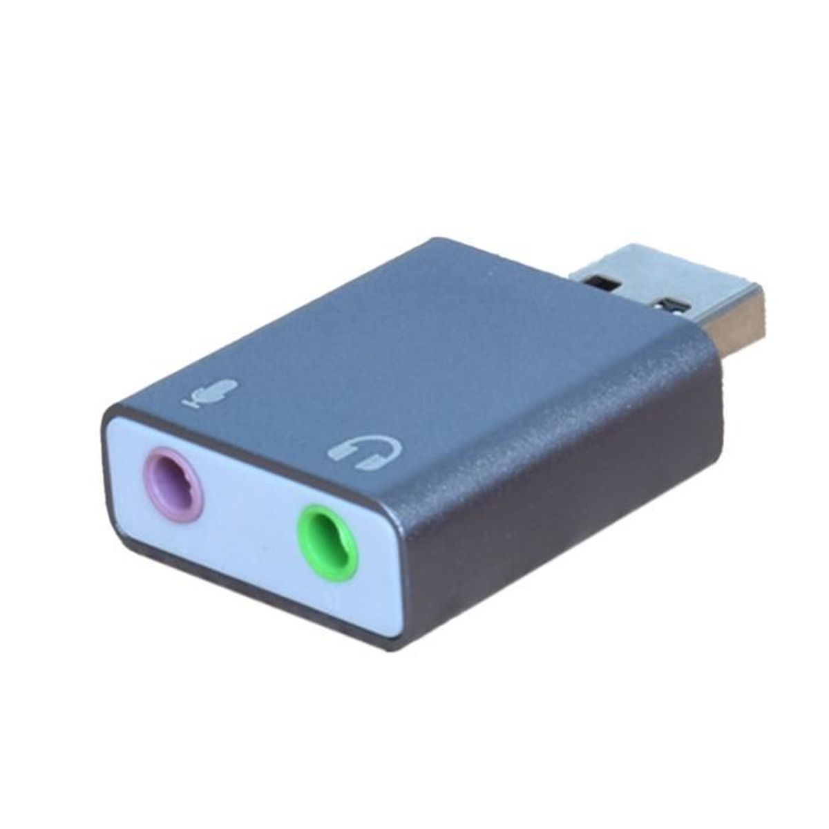Carte Son Externe USB 2.0 7.1CH Mini Adaptateur Audio avec contrôle de Bouton Écouteurs 3,5 mm Interface MIC Composants informatiques Noir 