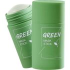 Lot de 2 Masque à l'argile purifiant au thé vert Bâton Contrôle de l'huile Anti-acné, Dissolvant de points noirs Masque solide