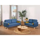 VENTE-UNIQUE Canapés 3 places et 2 places TATUM en tissu - Bleu