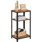 Yaheetech Table d'appoint Idustrielle, Bout de canapé, Table de chevet en Bois Vintage avec 3 Étagères de Rangement Brun Rustique