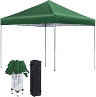 YUENFONG Tente de réception étanche 3 x 3m, Imperméable et Stable Avec sac de Transport  Tente de Barbecue, Vert