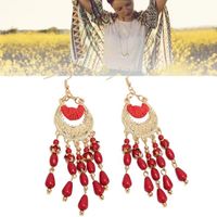 Atyhao Boucles d'oreilles pendantes à franges 2pcs Boucles d'Oreilles Gland Boucles d'Oreilles Pendantes Rouges bijoux parure