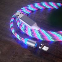 Câble USB Cordon Chargeur Magnétique LED pour Iphone Lightning Couleur Multicolore Led