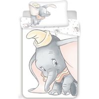Parure de lit pour Bébé Dumbo "Gris"de 100 x 135 cm + 40 x 60 cm Nouveau !