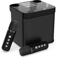 Microphones de karaoké sans Fil Haut-Parleur avec 2 Microphones pour Le Chant, système de sonorisation Portable pour la fête