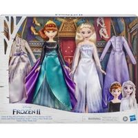 coffret Poupee Reine Des Neiges II Anna et Elsa Tenues Royales Disney Set Collection 2 Poupee Mannequin 4 Tenues 1 Carte