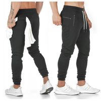 Pantalon de Jogging Homme Coton Mode Training Pantalon de Survêtement Taille Élastique Casual Activewear Pantalons-noir