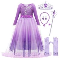 Déguisement Princesse Fille - AMZBARLEY - Robe Costume Habillage d'Noël Carnaval Halloween - Violet