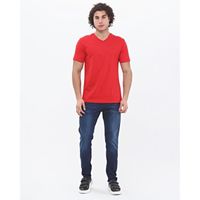 T-Shirts Lacoste Homme col V Rouge