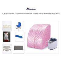 Kit de Sauna Portable à Vapeur - QUIIENCLEE - Rose - 1 Place - Soulage les douleurs articulaires et musculaires