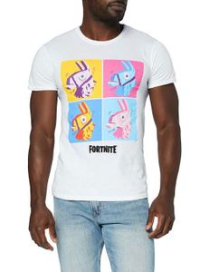 T-SHIRT T-shirt Fortnite - FOR00110MTS02 - Lama-Pop-Art Herren-t-Shirt Weiss Mode Homme