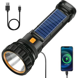 Lot De 5 Mini Lampes Torches Solaires Rechargeables – Porte-clés LED – Plastique Bleu – Compactes (5,8 Cm) – Pour Camping, Rando, Urgence
