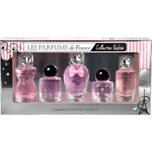 COFFRET CADEAU PARFUM Les Parfums De France, Collection Fashion, Coffret De 5 Eau De Parfums Miniatures, 49,7 Ml[P17]