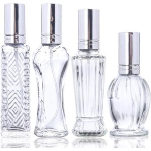 FLACON VIDE Flacon Et Vaporisateur Vide - Hyaline & Dora Ensemble 4 Parfum Vintage Verre Clear Spray Bouteilles Rechargeable