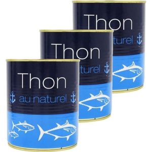 THON & AUTRE POISSON Lot 3x Thon naturel entier - Boîte 800g
