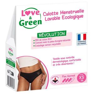 COUCHE - CHALEURS Love & Green Culotte Menstruelle Lavable Ecologiqu
