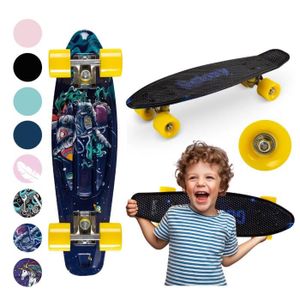 SKATEBOARD - LONGBOARD QKIDS GALAXY Skateboard - Roues en polyuréthane 6 cm - ABEC-7 - De 3 ans à 50 kg - spaceman