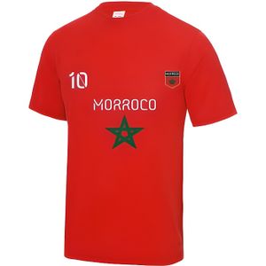 MAILLOT DE FOOTBALL - T-SHIRT DE FOOTBALL - POLO DE FOOTBALL Tee shirt  Foot Maroc homme rouge 