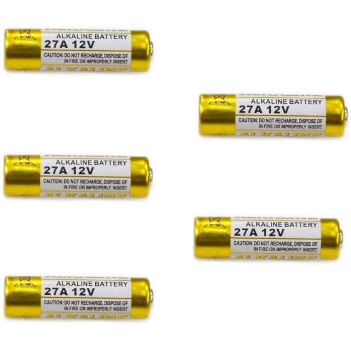 Piles A27 12V 27A 12 Volts Alkaline Batterie MN27 V27A 10 pièces, sans  Mercure, Haute Performance pour Les Télécommandes, Cloches et Systèmes de  Sécurité : : High-Tech