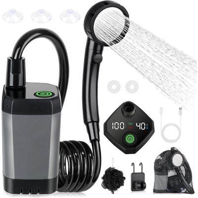 Pompe de douche de camping, kit de douche d'extérieur, avec plein écran