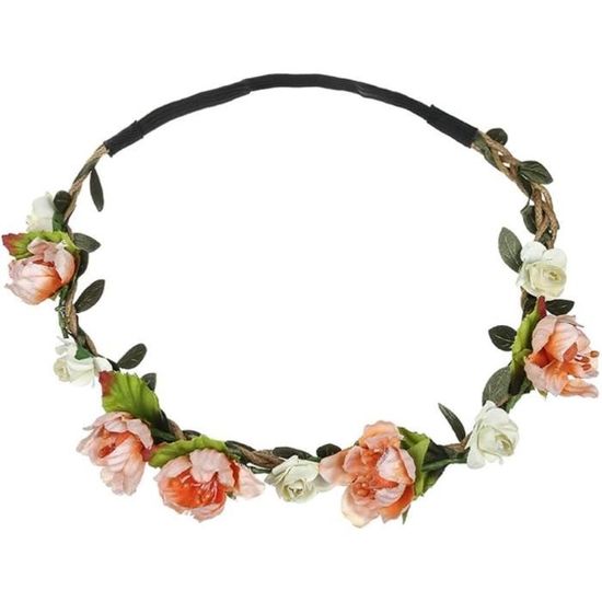 3 Bandeau De Fleurs, Rose Rouge Blanche