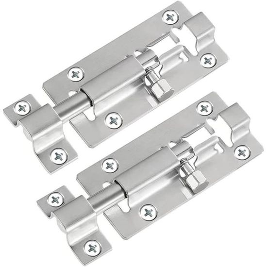 Lot De 2 Verrous Targette En Acier Chromé - Dimensions 30 X 41 Mm, Pour Porte Ou Tiroir