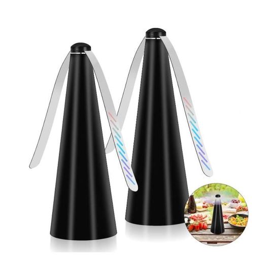 Ventilateur Anti-mouche Rechargeable USB - Avec Pales Réfléchissantes - Pour Table, Pique-nique, Camping (Lot De 2)