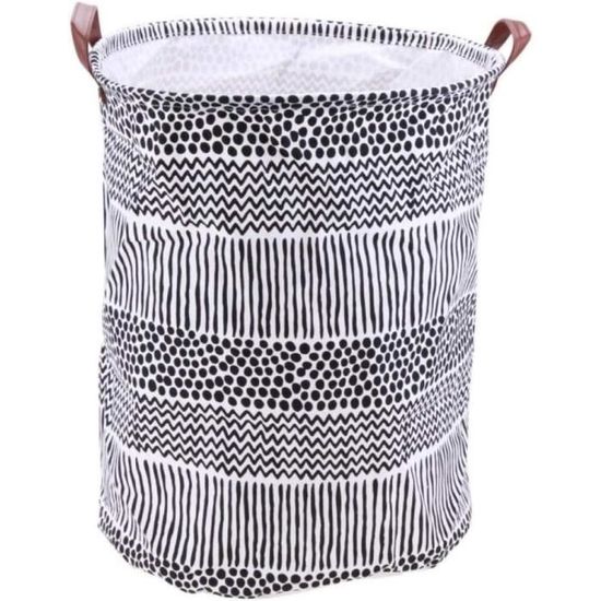 Panier à Linge Portable Pliable Coton Lin - Grand Corbeille Rangement Jouets Et Vêtements | Style 3
