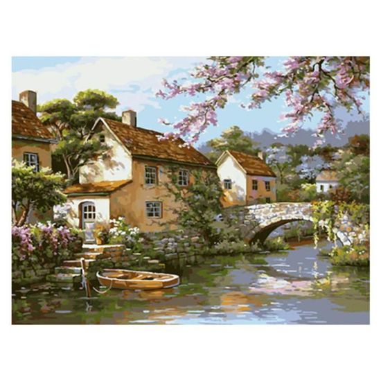 Kit Peinture Par Numéros Halloween - Toile 20x30cm Avec Cadre En Bois - Pour Adultes Débutants - Acrylique - 9