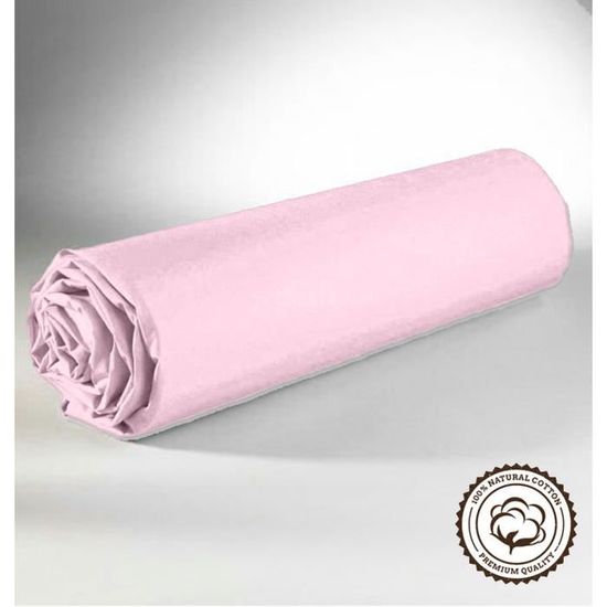 Drap Housse 140X190 200Cm Avec Bonnet 30Cm Rose Drap Housse 100 Gsm En