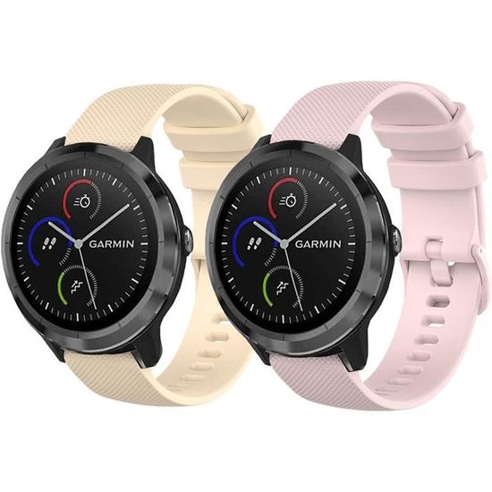 Bracelet Silicone Pour Garmin Vivoactive 3 / Vivoactiv - Noir - Fermeture Rapide - Longueur Réglable