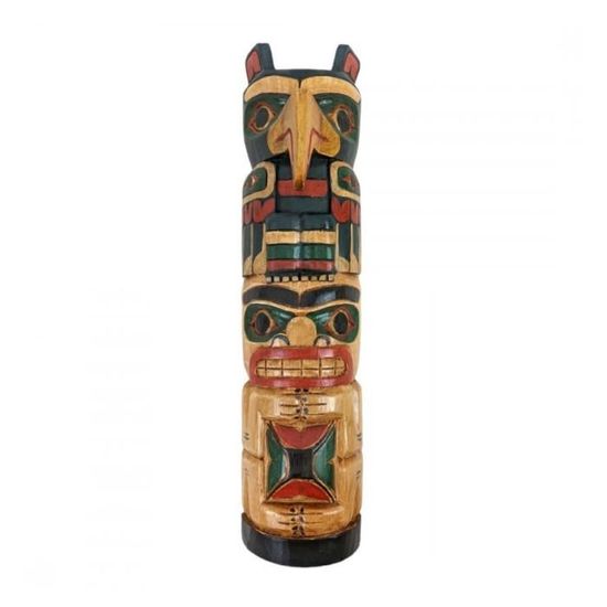 Statue Totem Tiki Kamalo 50cm en Bois de Suar Exotique Sculpté Main - 5029