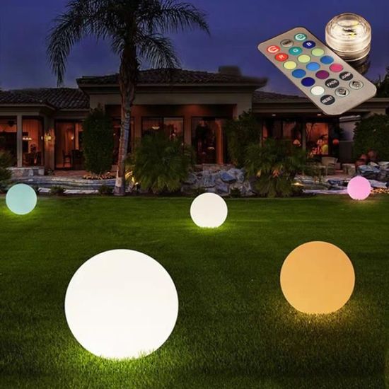 16 couleurs 60 cm - RVB - Boule Lumineuse Led Gonflable, Lampe De Paysage Pour Jardin Extérieur, Arrière-cour