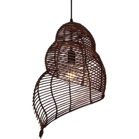Suspension En Rotin Tissé Main Style Boho - Diamètre 60 Cm - Pour Cuisine, Salle à Manger, Chambre - Hauteur Réglable