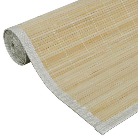 Tapis rectangulaire marron 70x100 cm bambou