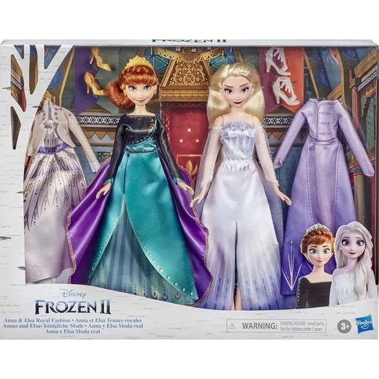 Coffret Poupee Reine Des Neiges II Anna et Elsa Tenues Royales Disney Set  Collection 2 Poupee Mannequin 4 Tenues 1 Carte - Cdiscount Jeux - Jouets